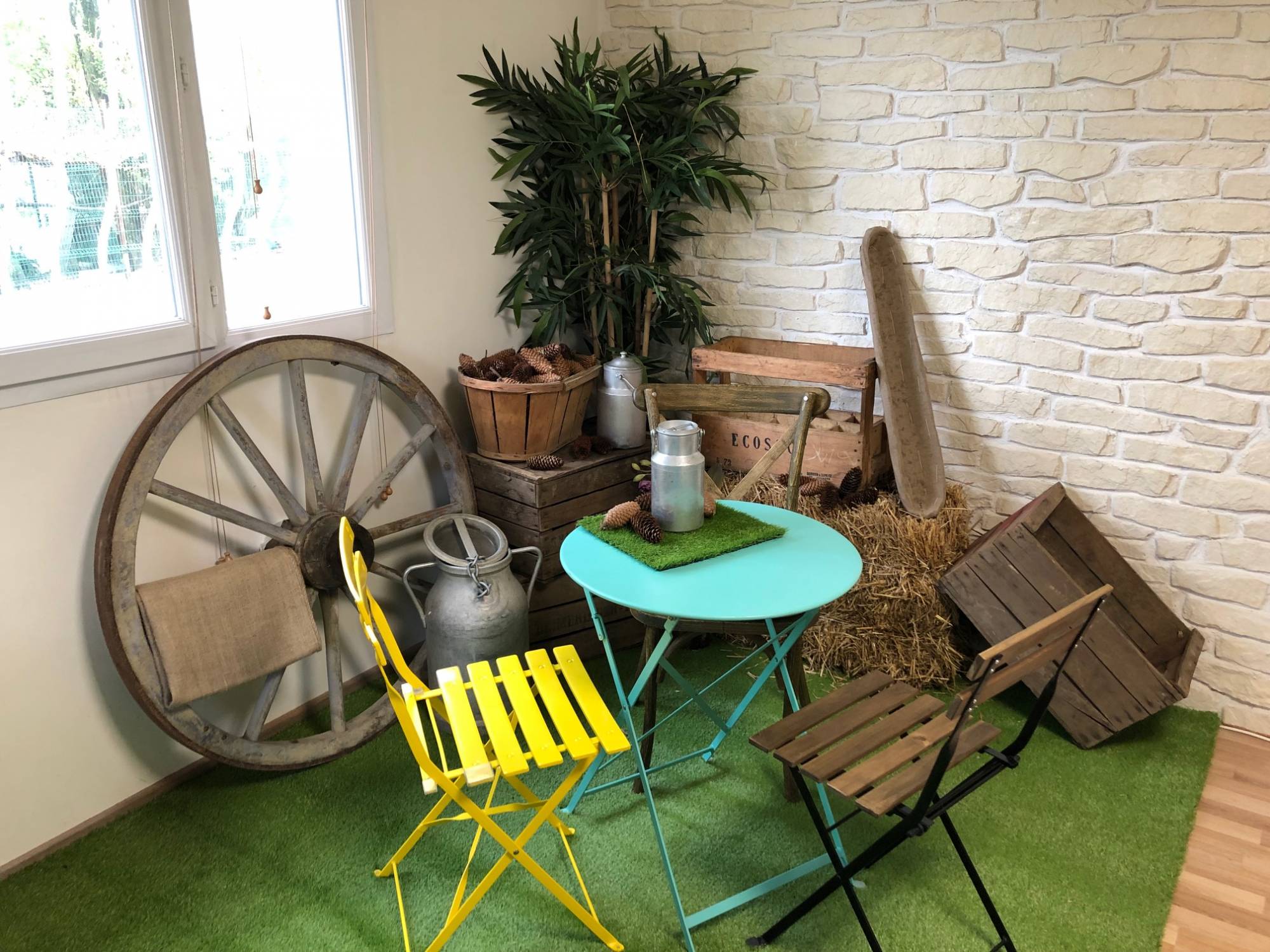 Décor champêtre pour réception à Paris