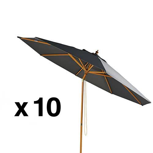 Louer un pack de 10 parasols gris foncé en région parisienne