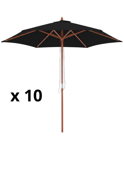 Louer un pack de 10 parasols noirs pour évènements en région parisienne