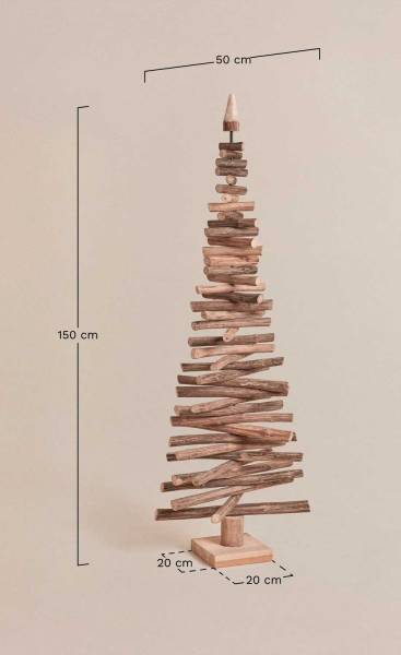 Dimensions du sapin de Noël en bois en location à Paris