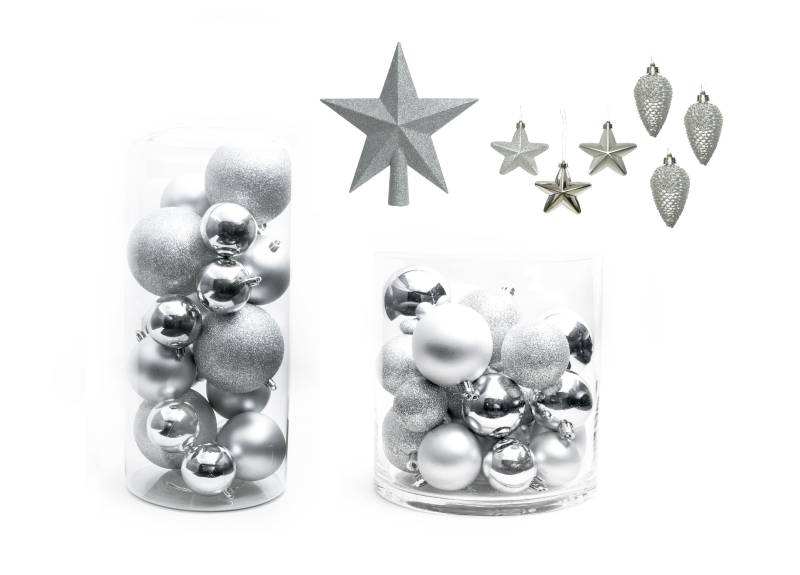 Location de Décoration et Boule de Sapin de Noël Argent x100