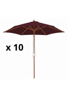 Louer un pack de 10 parasols bordeaux pour évènement en région parisienne